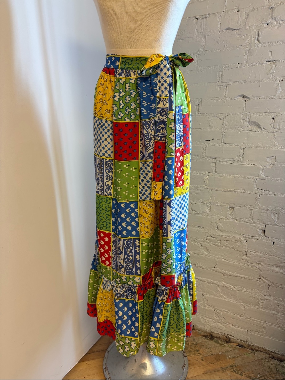 1970s Multi-Coloured Patchwork Maxi Skirt
